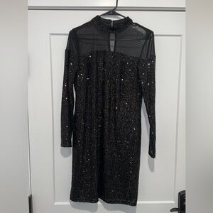 Elegant Black Sequin Dress